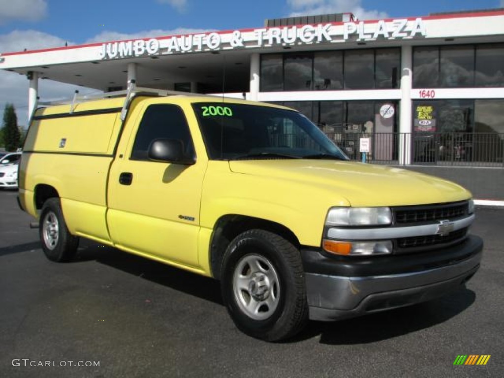 2000 Silverado 1500 Regular Cab - Fleet Yellow / Graphite photo #1