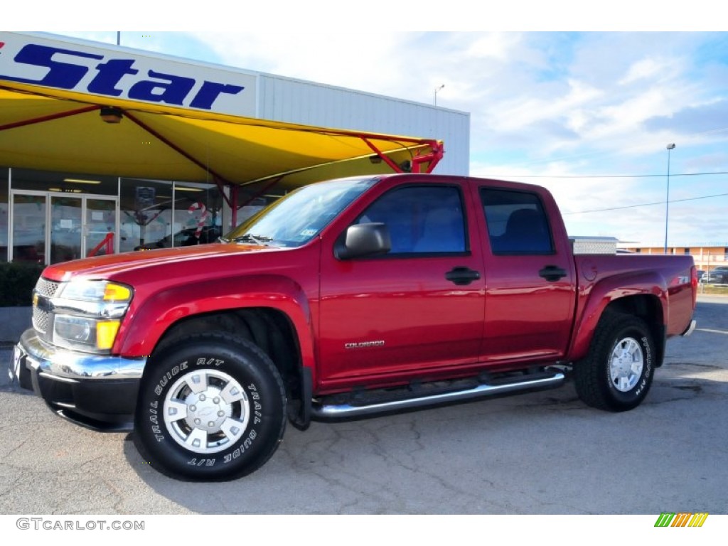 2005 Colorado LS Crew Cab - Dark Cherry Red Metallic / Medium Dark Pewter photo #1