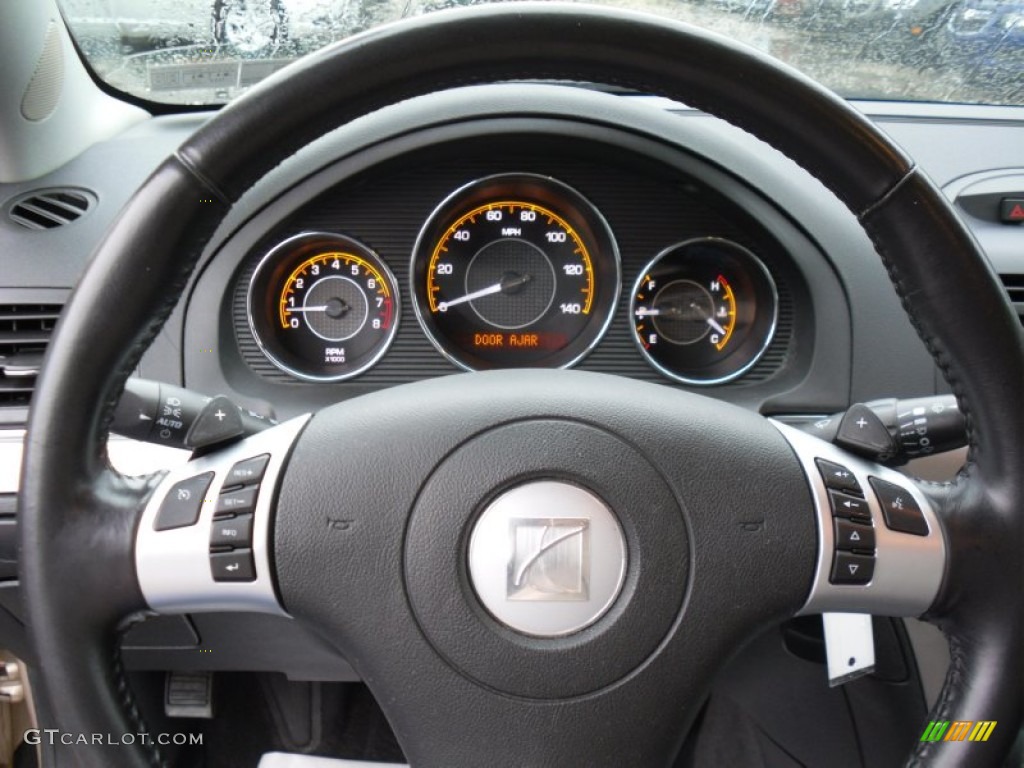 2008 Saturn Aura XR Black Steering Wheel Photo #58469448