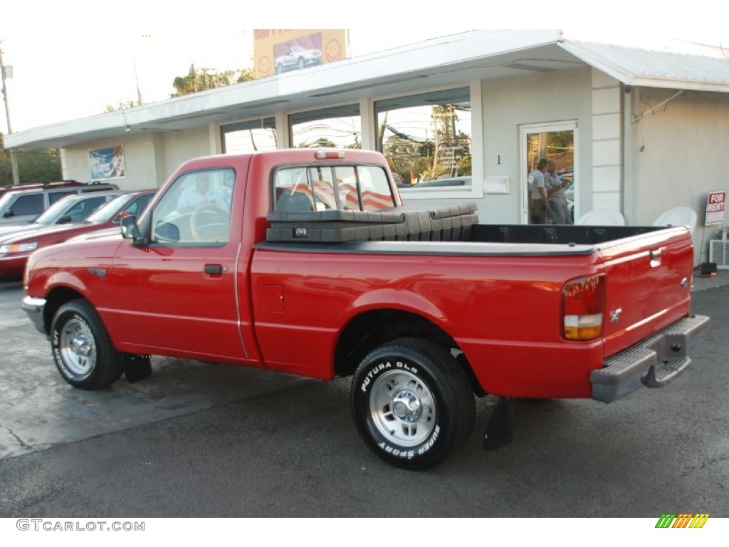 1997 Ranger XLT Regular Cab - Bright Red / Medium Prairie Tan photo #10