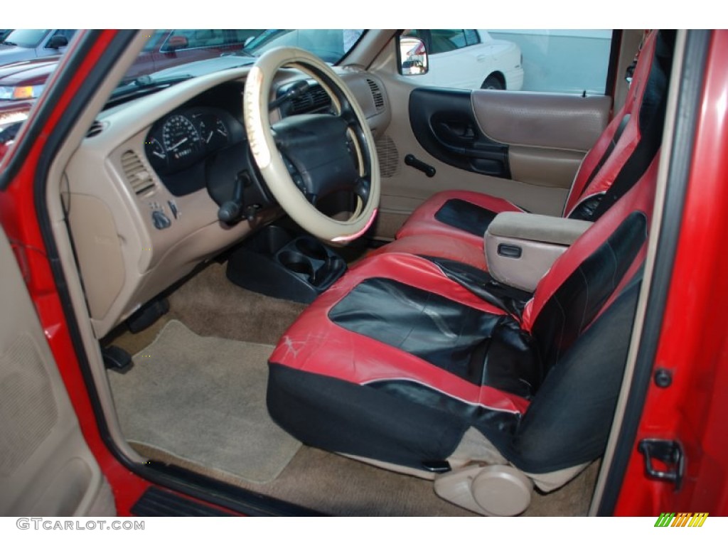 1997 Ranger XLT Regular Cab - Bright Red / Medium Prairie Tan photo #11