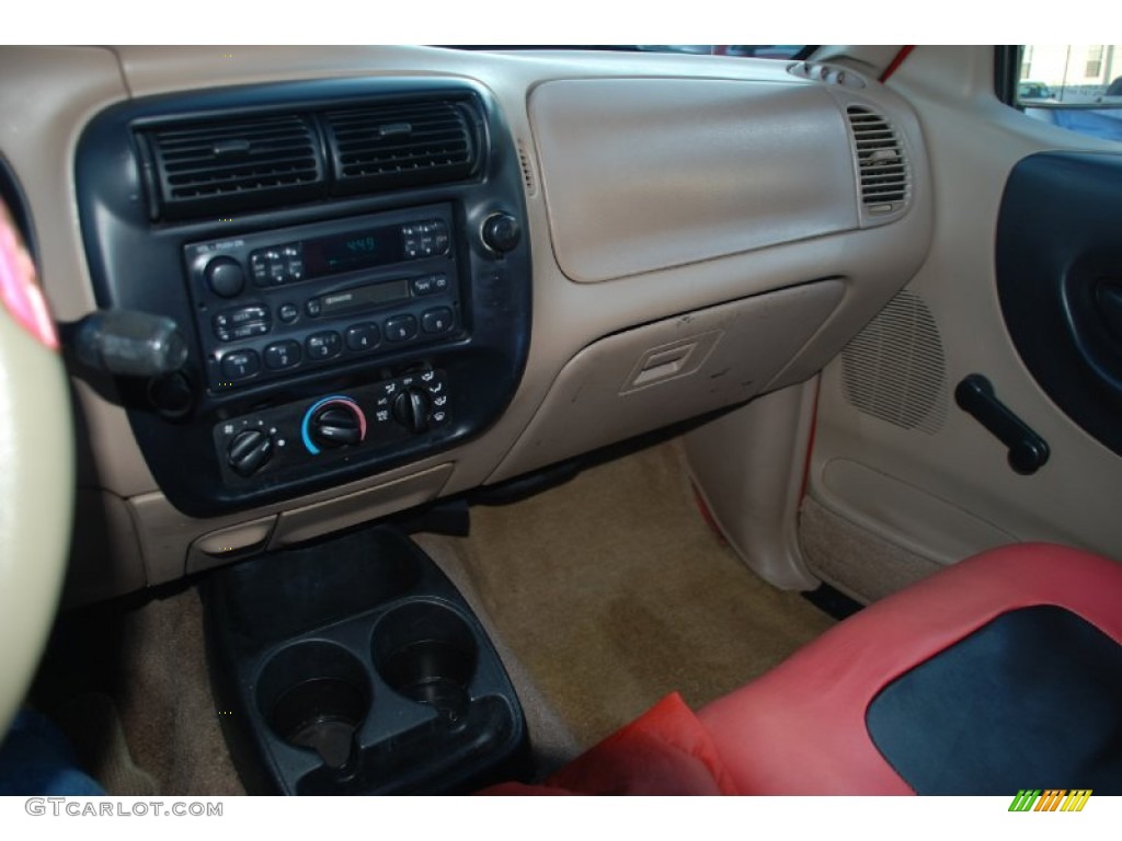 1997 Ranger XLT Regular Cab - Bright Red / Medium Prairie Tan photo #13