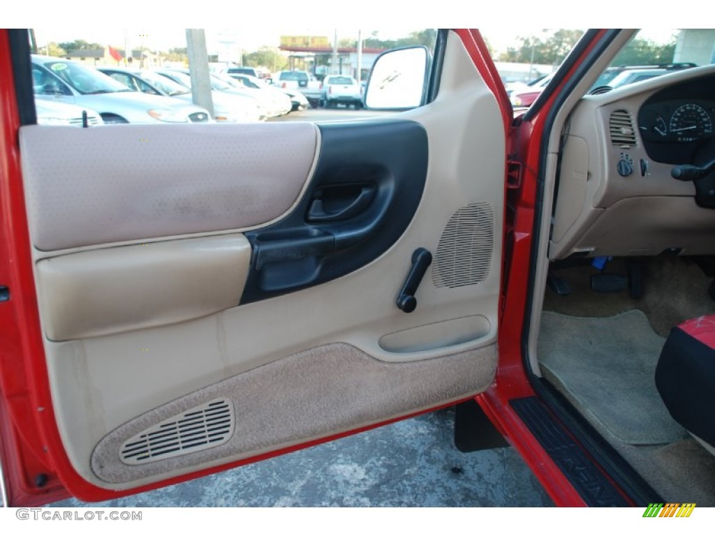 1997 Ranger XLT Regular Cab - Bright Red / Medium Prairie Tan photo #15