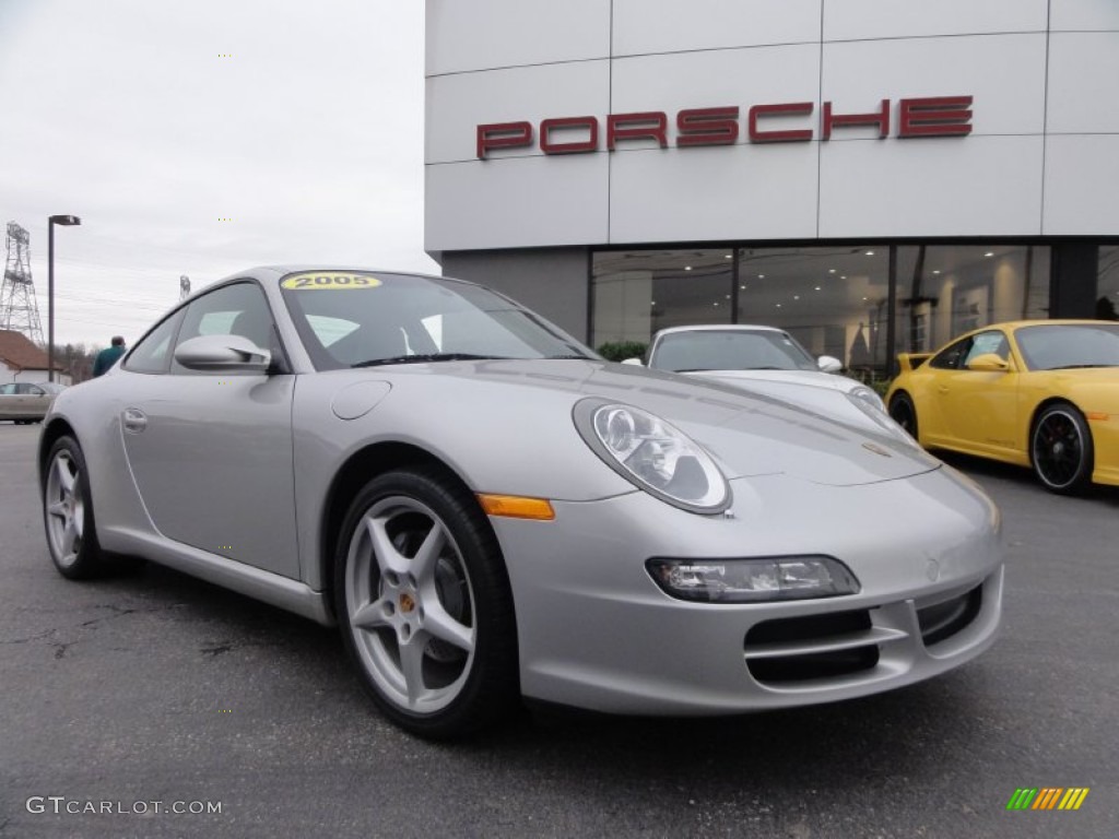 Arctic Silver Metallic 2005 Porsche 911 Carrera Coupe Exterior Photo #58473582