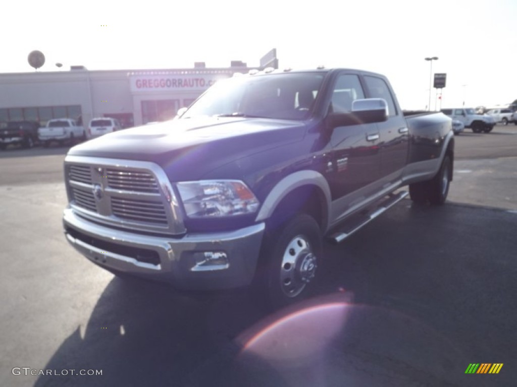 2011 Ram 3500 HD Laramie Crew Cab 4x4 Dually - Hunter Green Pearl / Light Pebble Beige/Bark Brown photo #1