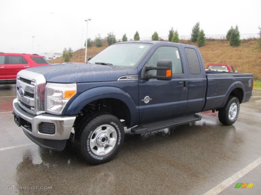 2012 F250 Super Duty XLT SuperCab 4x4 - Dark Blue Pearl Metallic / Steel photo #8