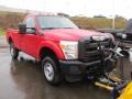 Vermillion Red - F350 Super Duty XL Regular Cab 4x4 Plow Truck Photo No. 5