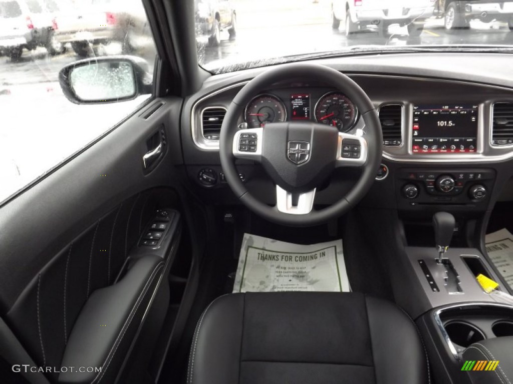 2012 Dodge Charger R/T Road and Track Black Dashboard Photo #58475967