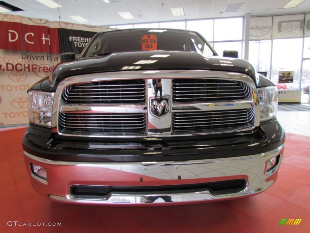 2011 Ram 1500 Big Horn Crew Cab 4x4 - Brilliant Black Crystal Pearl / Dark Slate Gray/Medium Graystone photo #2