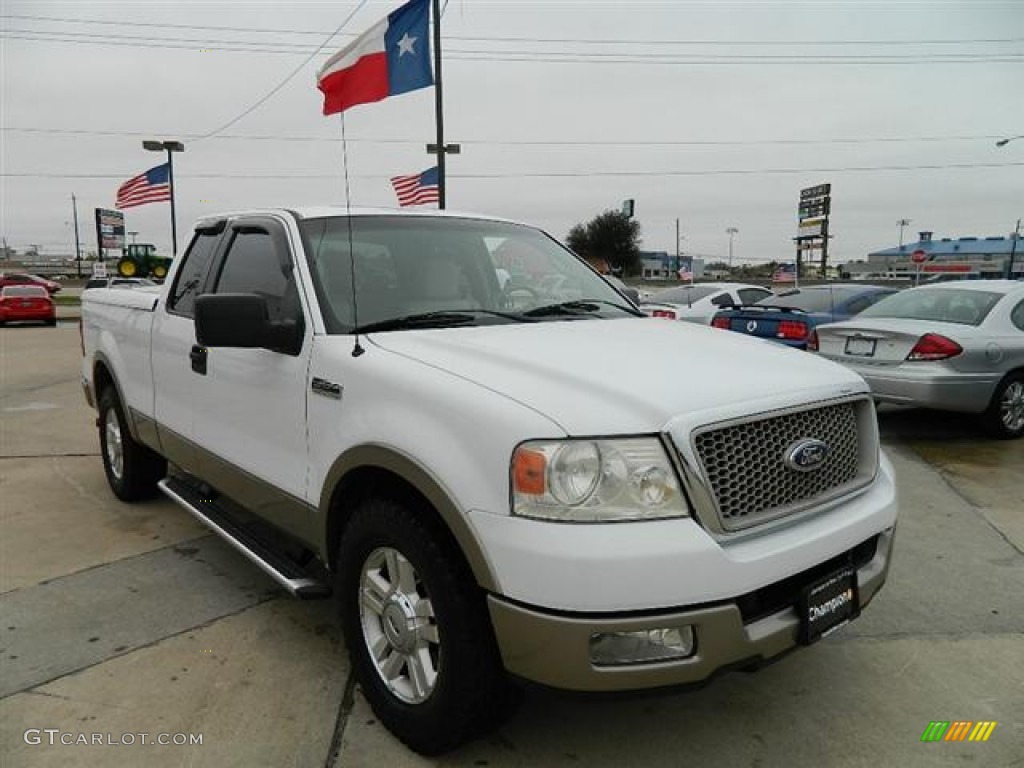 2004 F150 Lariat SuperCab - Oxford White / Tan photo #3