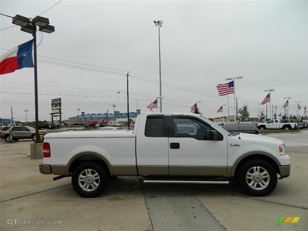 2004 F150 Lariat SuperCab - Oxford White / Tan photo #4