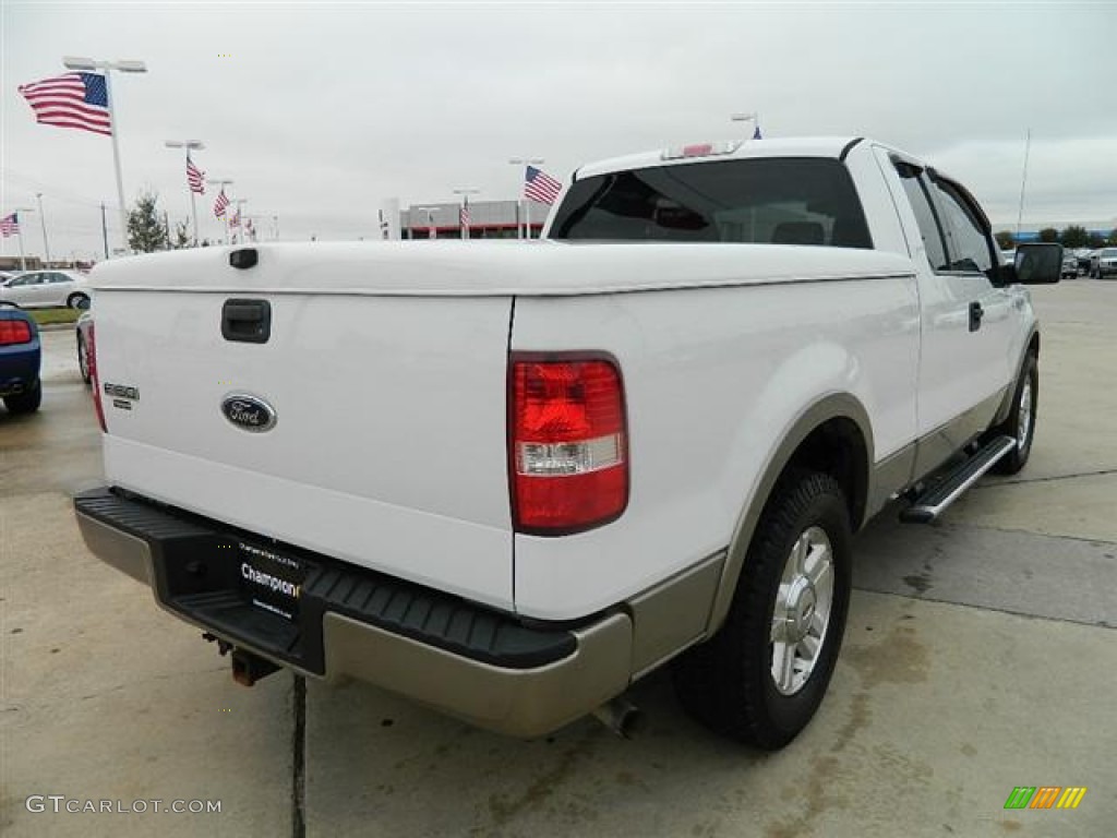 2004 F150 Lariat SuperCab - Oxford White / Tan photo #5