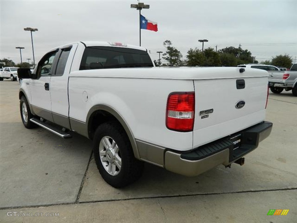 2004 F150 Lariat SuperCab - Oxford White / Tan photo #7