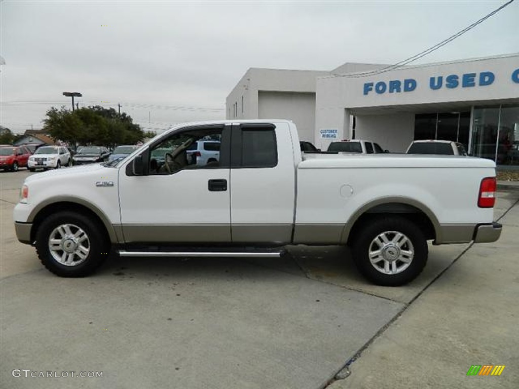 2004 F150 Lariat SuperCab - Oxford White / Tan photo #8