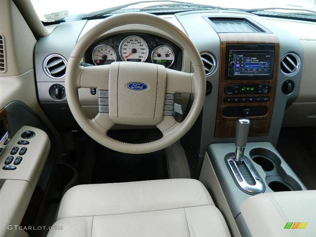 2004 F150 Lariat SuperCab - Oxford White / Tan photo #15