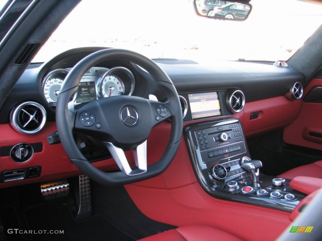 2011 Mercedes-Benz SLS AMG designo Classic Red and Black Two-Tone Dashboard Photo #58484715
