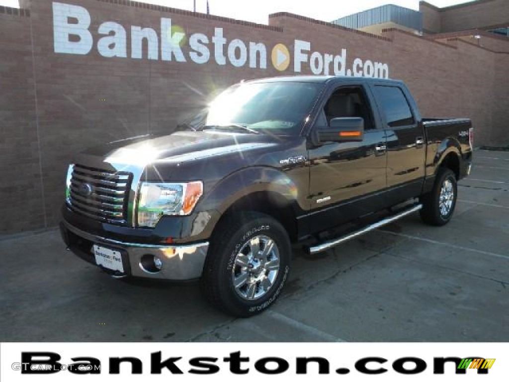 2012 F150 XLT SuperCrew 4x4 - Tuxedo Black Metallic / Steel Gray photo #1