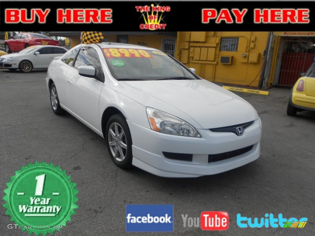 2003 Accord EX V6 Coupe - Taffeta White / Ivory photo #1