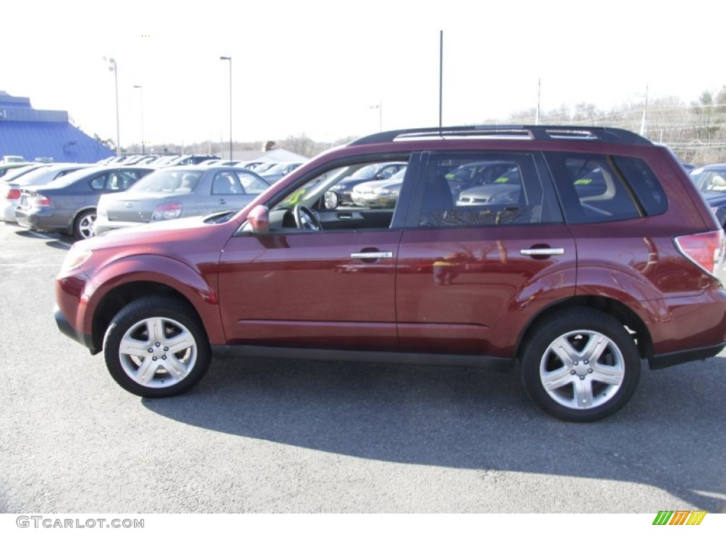 2009 Forester 2.5 X Limited - Camellia Red Pearl / Black photo #11