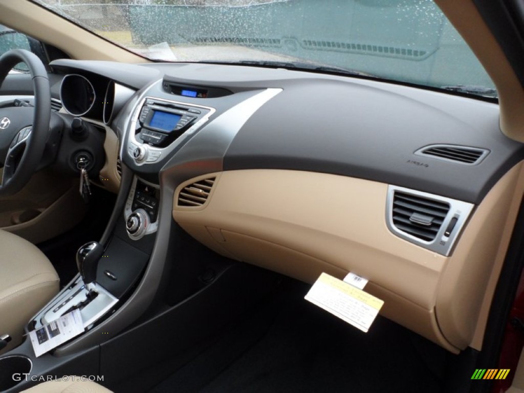 2012 Elantra Limited - Red Allure / Beige photo #19