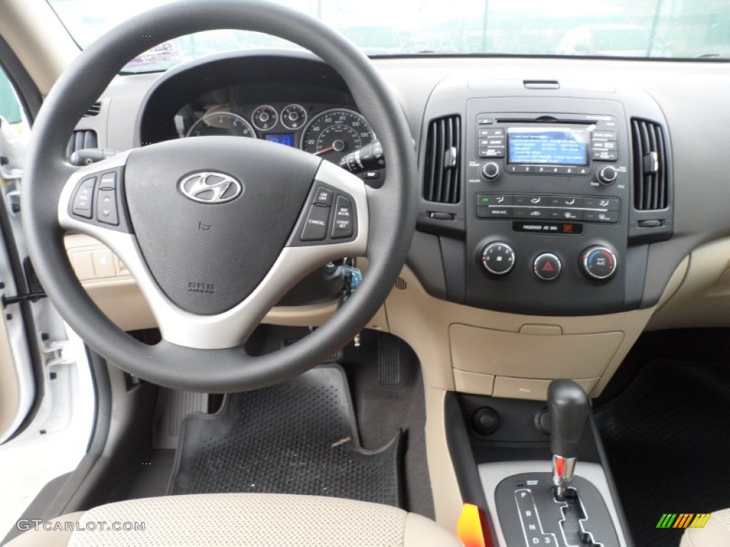 2012 Elantra GLS Touring - Polar White / Beige photo #26