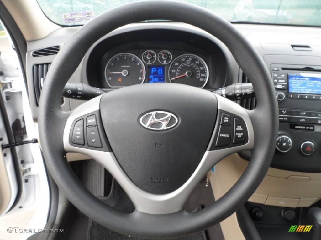 2012 Hyundai Elantra GLS Touring Beige Steering Wheel Photo #58492800