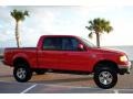 2002 Bright Red Ford F150 Lariat SuperCrew 4x4  photo #2