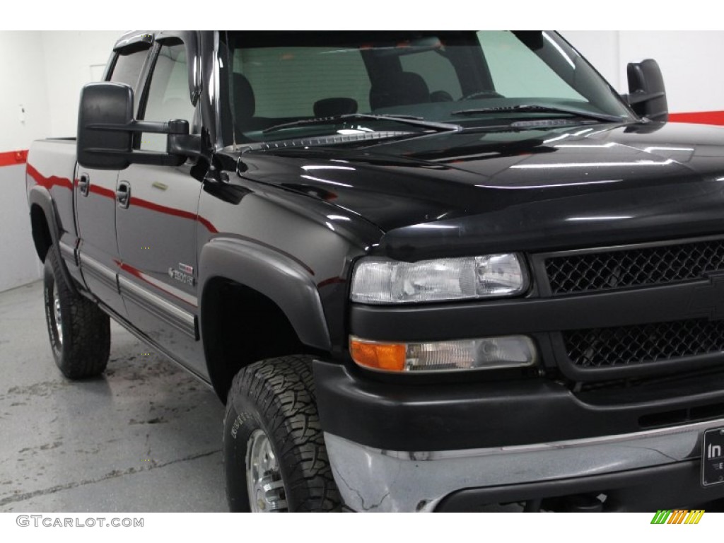 2002 Silverado 2500 LS Crew Cab 4x4 - Onyx Black / Medium Gray photo #4