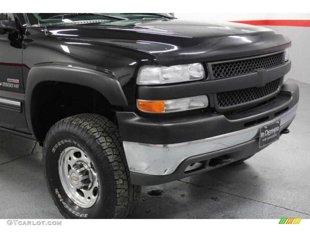 2002 Silverado 2500 LS Crew Cab 4x4 - Onyx Black / Medium Gray photo #5