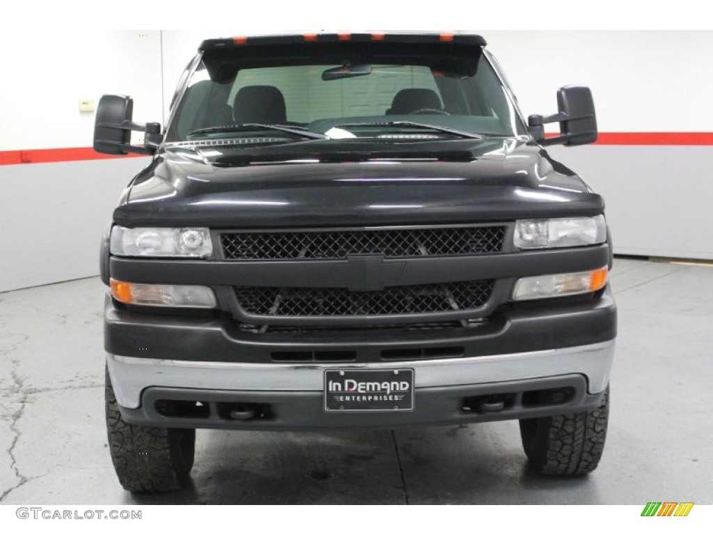 2002 Silverado 2500 LS Crew Cab 4x4 - Onyx Black / Medium Gray photo #6