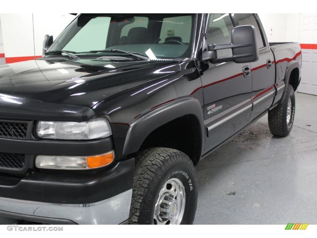 2002 Silverado 2500 LS Crew Cab 4x4 - Onyx Black / Medium Gray photo #7