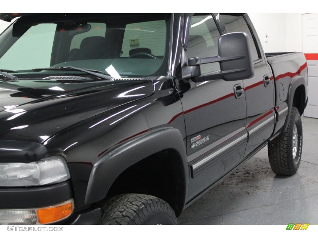 2002 Silverado 2500 LS Crew Cab 4x4 - Onyx Black / Medium Gray photo #8