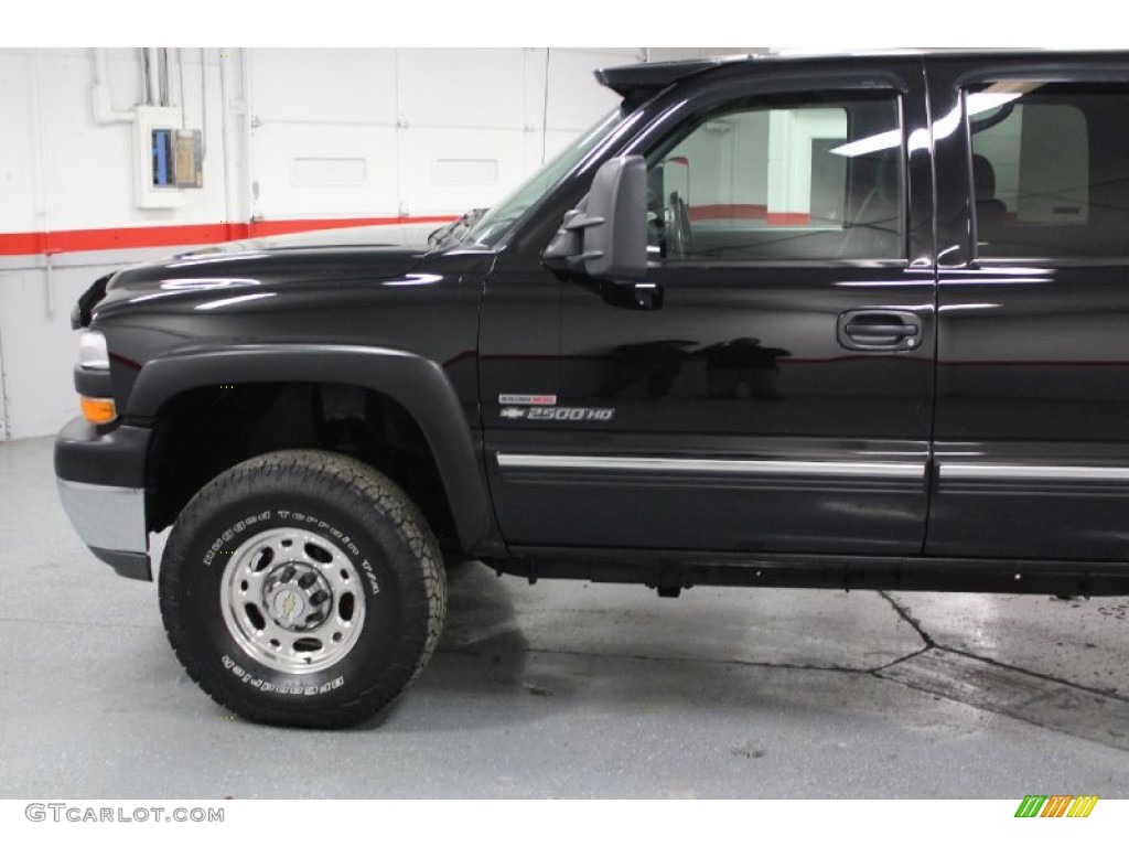 2002 Silverado 2500 LS Crew Cab 4x4 - Onyx Black / Medium Gray photo #11