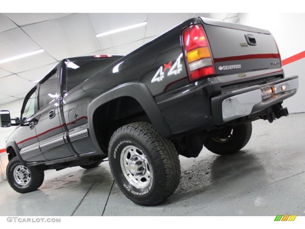 2002 Silverado 2500 LS Crew Cab 4x4 - Onyx Black / Medium Gray photo #14
