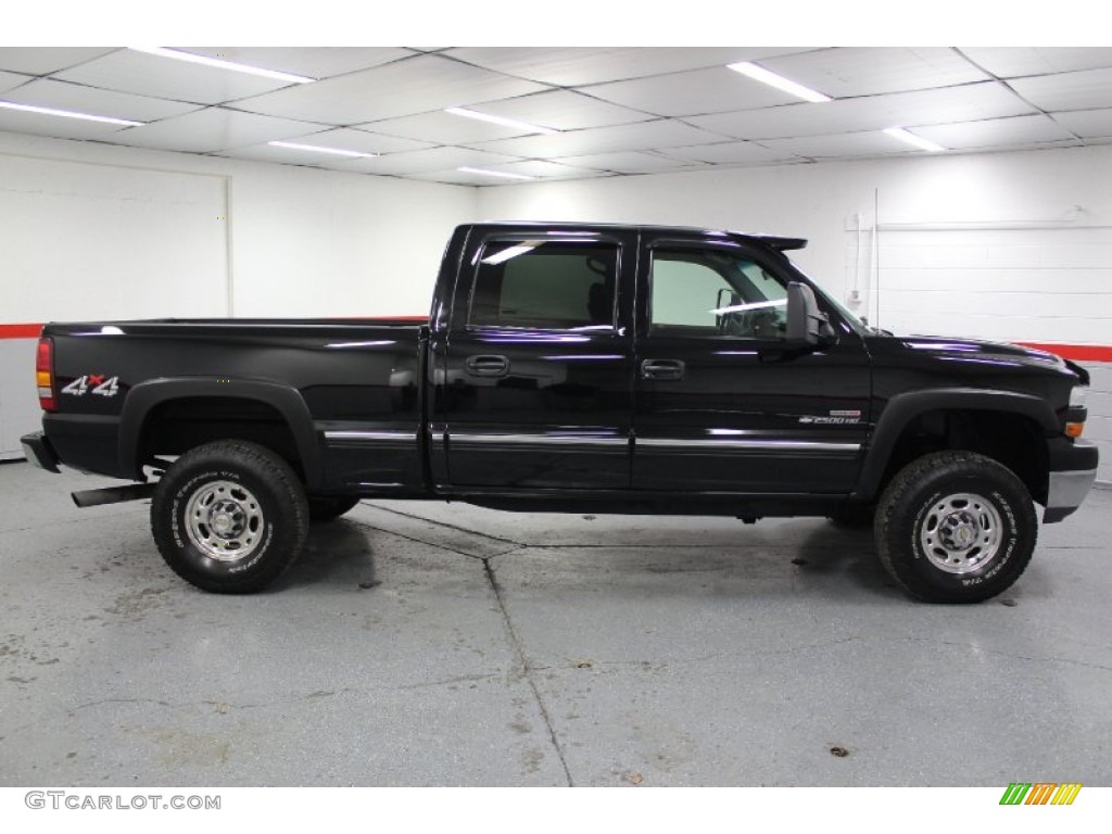 2002 Silverado 2500 LS Crew Cab 4x4 - Onyx Black / Medium Gray photo #27