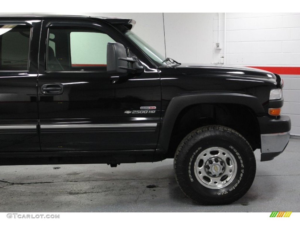 2002 Silverado 2500 LS Crew Cab 4x4 - Onyx Black / Medium Gray photo #28