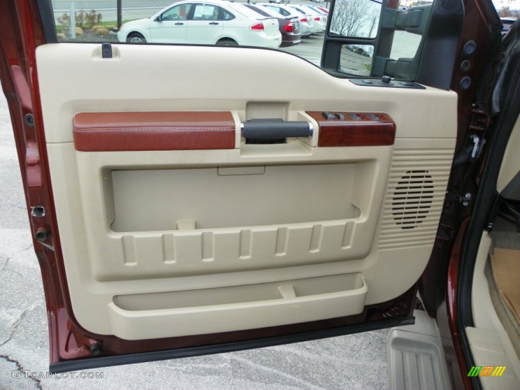 2008 Ford F250 Super Duty King Ranch Crew Cab 4x4 Camel/Chaparral Leather Door Panel Photo #58497385