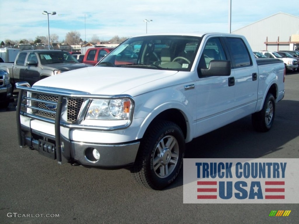 2006 F150 Lariat SuperCrew 4x4 - Oxford White / Tan photo #1