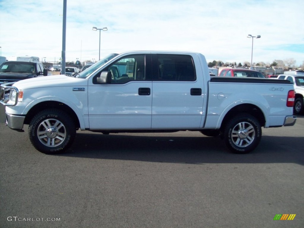 2006 F150 Lariat SuperCrew 4x4 - Oxford White / Tan photo #2