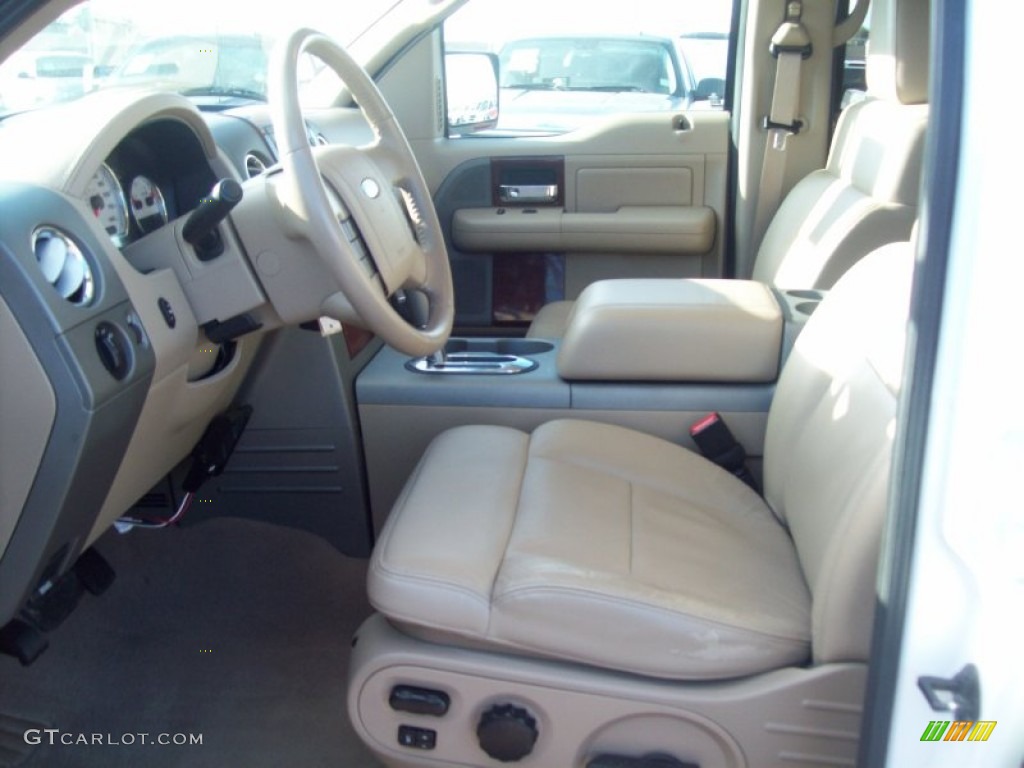 2006 F150 Lariat SuperCrew 4x4 - Oxford White / Tan photo #3