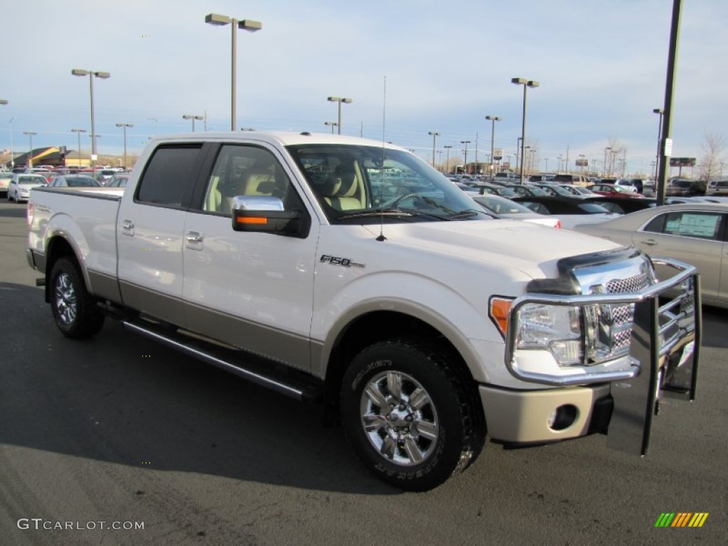 2010 F150 Lariat SuperCrew 4x4 - White Platinum Metallic Tri Coat / Tan photo #1