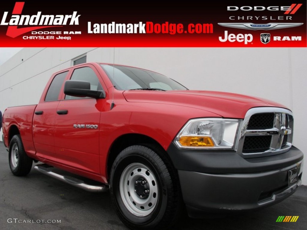 2011 Ram 1500 ST Quad Cab - Flame Red / Dark Slate Gray/Medium Graystone photo #1