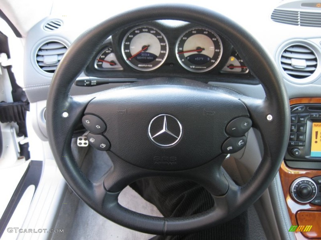 2004 Mercedes-Benz SL 55 AMG Roadster Ash Steering Wheel Photo #58500538