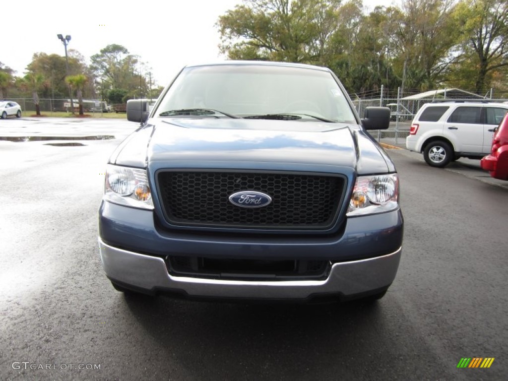 2005 F150 XLT SuperCab - Medium Wedgewood Blue Metallic / Tan photo #2