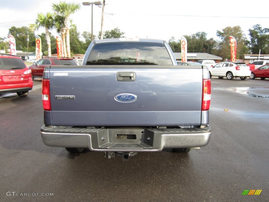 2005 F150 XLT SuperCab - Medium Wedgewood Blue Metallic / Tan photo #6