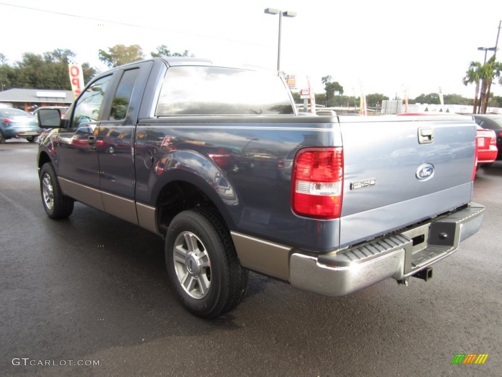 2005 F150 XLT SuperCab - Medium Wedgewood Blue Metallic / Tan photo #7