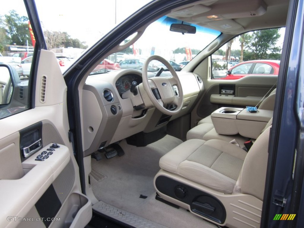 2005 F150 XLT SuperCab - Medium Wedgewood Blue Metallic / Tan photo #14