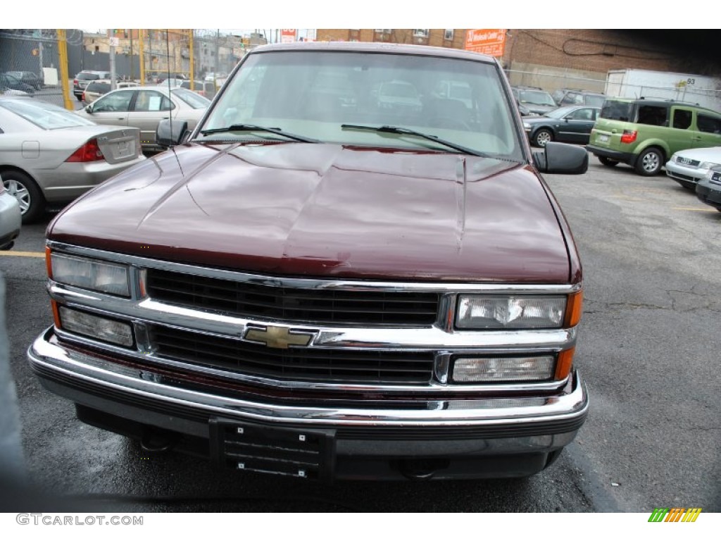 1998 C/K K1500 Extended Cab 4x4 - Dark Carmine Red Metallic / Neutral photo #5