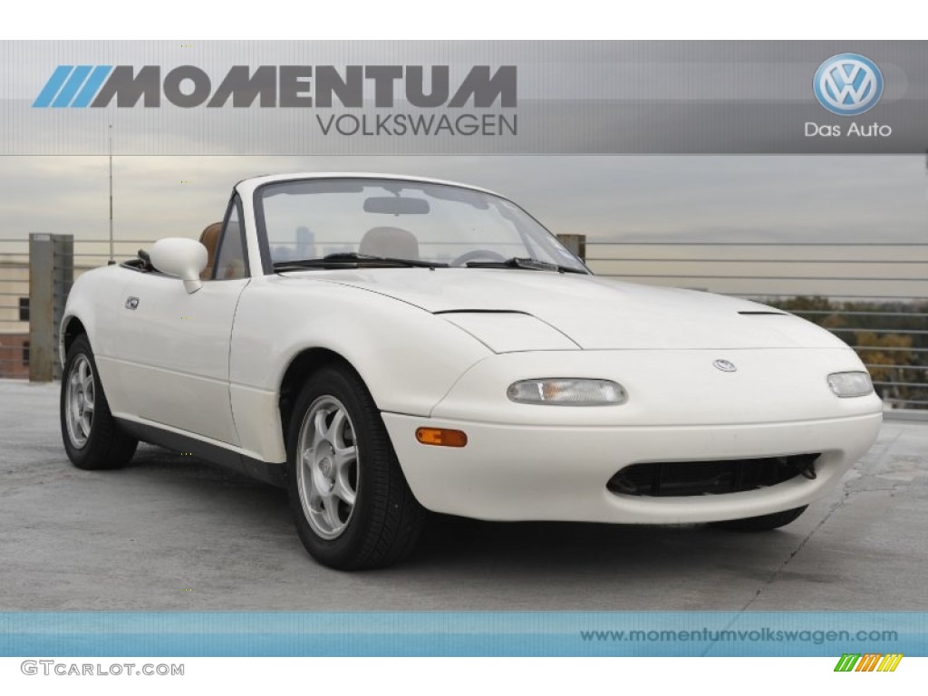 1995 MX-5 Miata Roadster - White / Beige photo #1