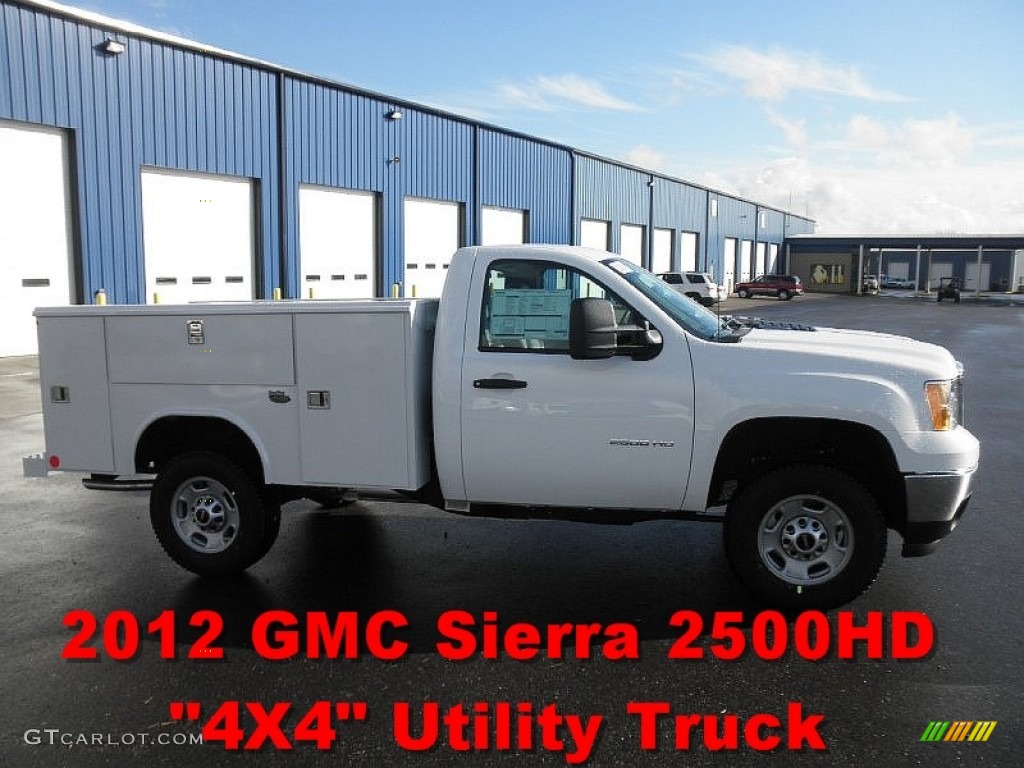 2012 Sierra 2500HD Regular Cab Utility Truck 4x4 - Summit White / Dark Titanium photo #1